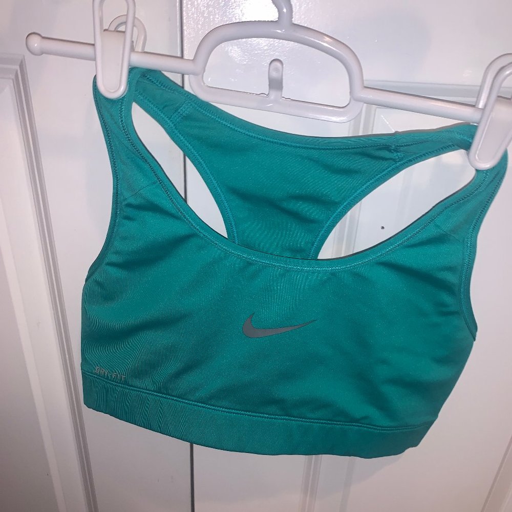 Green Nike Dri-Fit Sports Bra, Size Small